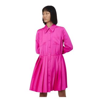Silvian Heach Jurk met knopen en plooirok - Dames - Shirt Kleedjes - Roze - 2XS - Kleedjes