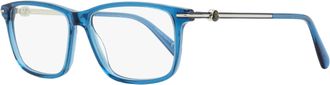 Moncler Mens Rectangular Eyeglasses ML5205 090 Transparent Blue 54mm