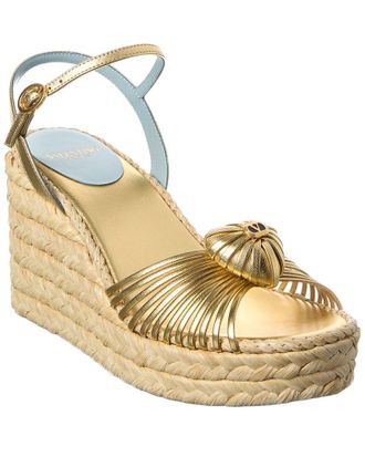 Valentino Royal Heart 100 Leather Wedge Sandal