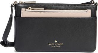 Kate Spade New York textured leather crossbody bag with removable pouch in Black at Nordstrom Rack