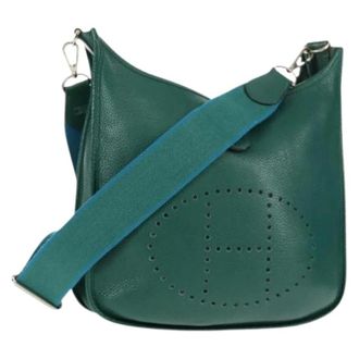 Herm&egrave;s Pre-owned Vintage Schoudertas - Dames - Pre-owned - Groen - Maat: ONE Size Leer