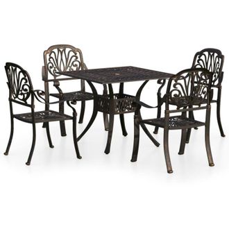 vidaXL 5 Pcs Set Bistro Aluminum Cast Bronze - 289600