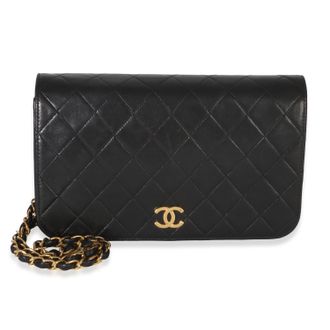 Chanel Vintage Black Quilted Lambskin Full Flap Bag