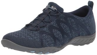 Skechers Womens Breathe-Easy Infi-knity Trainers, Navy Engineered Knit Charcoal Trim, 6 UK