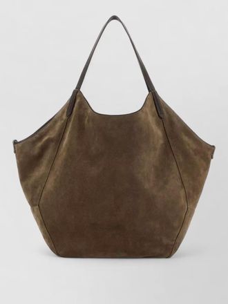 Brunello Cucinelli suede tote bag dual top handles