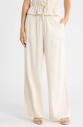Paige Jude Wide Leg Pants in Parchment at Nordstrom, Size Xx-Small