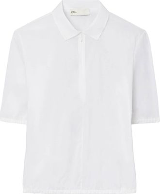 Tory Burch zip-up short-sleeve shirt - women - Polyamide - 6 - White