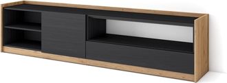 Skraut Home Skraut Home - Mueble Tv, Televisi&oacute;n, 207x37x50cm, Para Tv Hasta 80, Negro Y Roble