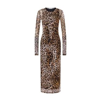 Moschino Printed Mesh Dress - female - Moschino - Midi Dresses - Brown - 2XS - Dresses