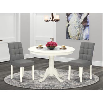 East West Furniture 3 Piece Dinner Table Set consists A Modern Table