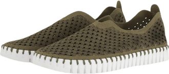 Ilse Jacobsen Womens Tulip Perforated Slip-On Flats In Chestnut