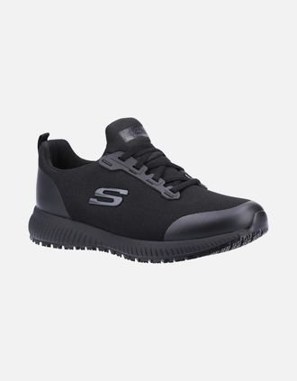Skechers Womens Work Squad SR Womens Wide Fit Trainers - Black - Size: 3