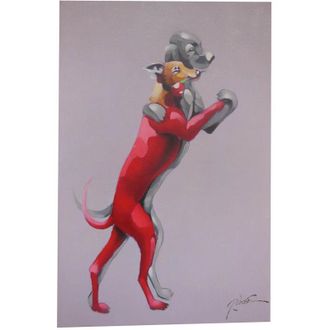 Biscottini International Cuadro &Oacute;leo Sobre La Tela Pintado A La Mano Cani