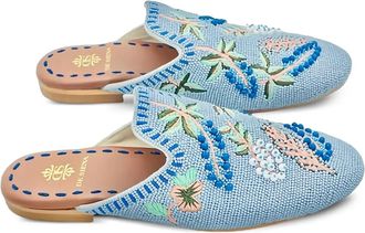 De Siena shoes Sneakers met kralen en bloemen - Blauw