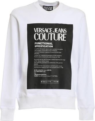 Versace Jeans Couture Sweatshirts - Heren - Sweatshirts - Wit - S - Katoen - Hoodies & sweatvesten