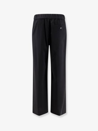 Loewe Womens Wool Trousers With Logo Detail Black