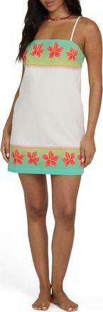 Billabong Sun Rays Cotton & Linen Mini Sundress in Salt Crystal at Nordstrom, Size X-Small
