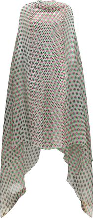Dries Van Noten Womens Dress Polka-Dot Cape Ecru Silk