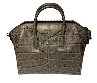 Givenchy Medium Grey Croc Print Antigona Bag