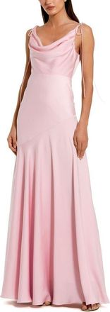 Mac Duggal Womens Charmeuse Cowl Gown with Bow Straps in Powder Pink at Nordstrom, Size 10