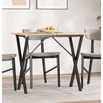 Berkfield Home Dining Table Legs X-Frame 80x40x73 cm Steel in Black | Size: 80 x 40 x 73 cm