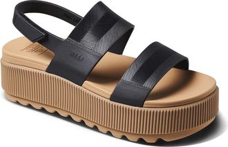 Reef Womens Reef Water Vista Higher CJ4386-100 Sandals Black Tan Platform GAL1611