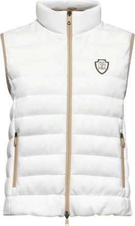 Brunello Cucinelli Gilet con Applicazione Logo - - Jackets - Donna - Bianco - M