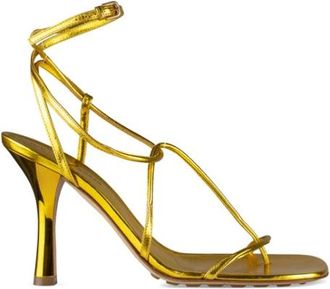 Bottega Veneta Leren Sandalen - Dames - Sandalen met hakken - Geel - 38 1/2 EU - Leer - Schoenen