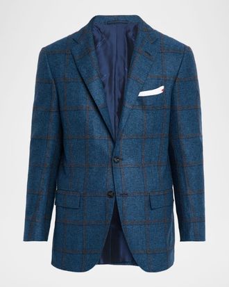 Kiton Men & apos;s Soft Cashmere Plaid Sport Coat