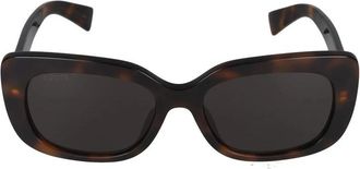 Gucci Rechthoekige Zonnebril - Dames - Zonnebrillen - Bruin - 55 MM - Nylon - Accessoires