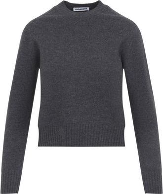 Jil Sander Grey Solid Crew Neck Sweater