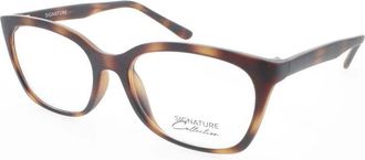 Signature Ladies Black Rectangular Eyeglass Frames S7005MatteTort54