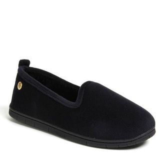 Dearfoams Rachel Velour Closed Back Slipper in Black at Nordstrom, Size X-Large