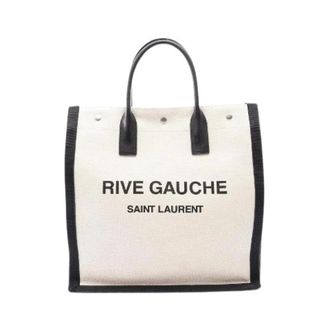 Saint Laurent Pre-owned Paris Rive Gauche Bolso Tote de Lona y Piel - Pre-owned - Mujer - Beige - ONE SIZE