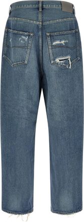 Balenciaga Distressed Baggy Denim Jeans - Blue