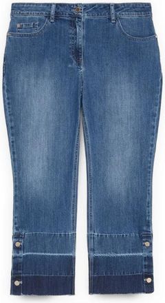 Fiorella Rubino Kick Flare Jeans met rafelzoom - Dames - Cropped Jeans - Blauw - L - Katoen - Jeans