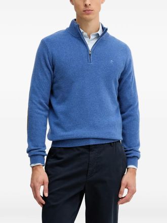 Hackett Sweater met elleboogpatch - Blauw