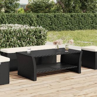 vidaXL Mesa De Centro Negra 100x50x40 Cm Rat&aacute;n Sint&eacute;tico Vidaxl