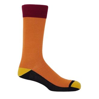 Peper Harow Burgess Mens Socks - Orange
