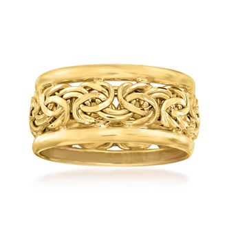 Canaria Canaria 10kt Yellow Gold Byzantine Bordered Ring
