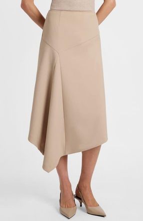 Santorelli Myna Asymmetrical Midi-Length Skirt in Sand at Nordstrom, Size 16