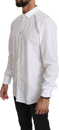 Dolce & Gabbana White Cotton Long Sleeve Top Mens Shirt