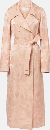 Dries Van Noten Cappotto in jacquard di misto lino