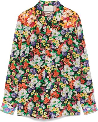 Gucci Camicia a fiori anni 2010 - Nero