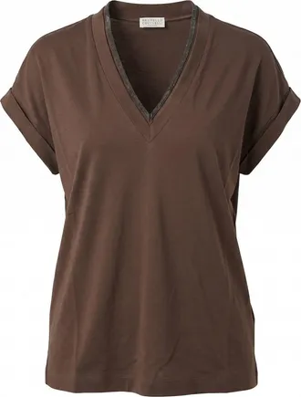 Brunello Cucinelli T-Shirt With Precious Neckline