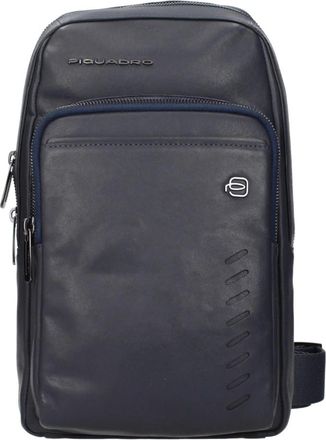 Piquadro Leren Crossbody Tas - Heren - Schoudertassen - Blauw - ONE Size - Leer - Tassen
