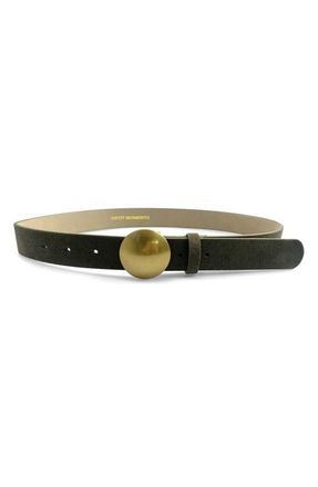 Petit Moments Austin Suede Buckle Belt in Green Suede/Gold at Nordstrom, Size X-Small