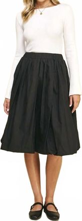 Pinch Design Bubble Knee Length Skirt In Black