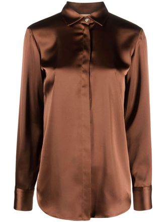 Blanca Vita Calicanto satin shirt - Brown