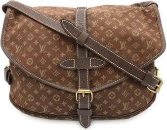 Louis Vuitton Pre-owned Monogram Mini Lin Saumur 30 Schoudertas - Dames - Vintage Schoudertas - Bruin - ONE Size - Leer - Vintage